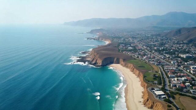 Coastline of San Clemente California with mesmerizing aerial drone views