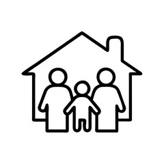 Family House Home Love Icon for Web and Graphic Design