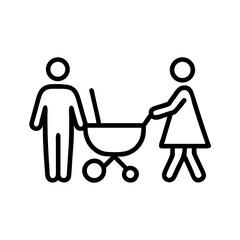 Obraz premium Family Child Baby Stroller Icon for Web and Graphic Design