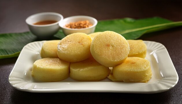 plate of banh khoai mi nuong cassava cake vietnamese cuisine