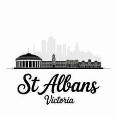 Obraz premium St Albans Australia Skyline Silhouette — Multicultural Suburb of Melbourne Vector Illustration