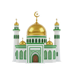 Fototapeta premium 3d mosque isolated on transparent background