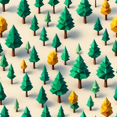 Fototapeta premium trees seamless pattern, Generate AI