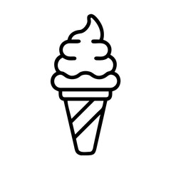 Ice Cream Cone Icon for Web and Graphic Design