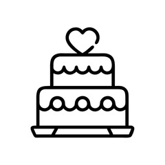 Marriage Wedding Cake Ceremony Icon for Web and Graphic Design