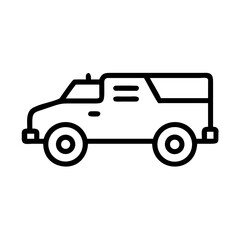 Military Armored Truck Icon for Web and Graphic Design