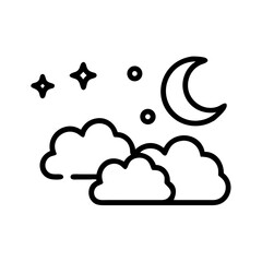 Night Cloudy Icon for Web and Graphic Design