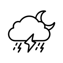 Night Storm Icon for Web and Graphic Design