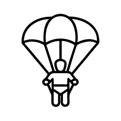 Paratrooper with Parachute Gear Icon for Web and Graphic Design