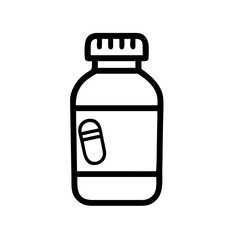 Pills Bottle Icon for Web and Graphic Design