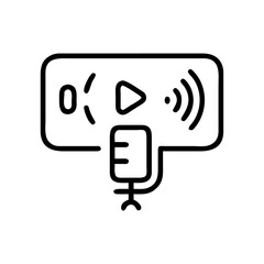 Podcast Streaming Service with Device Icon for Web and Graphic Design