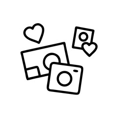 Romantic Photo Camera Memory Icon for Web and Graphic Design