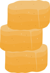 Illustration of three slices of cheese