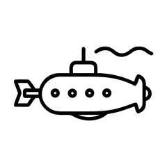 Submarine Underwater Ship Icon for Web and Graphic Design