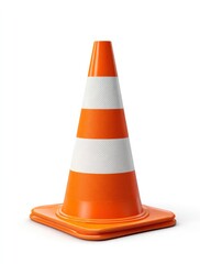 Bright orange traffic cone safety signal