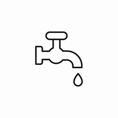dripping faucet water icon sign vector
