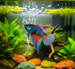 Betta fish in a aquarium