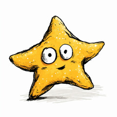 Cheerful Cartoon Starfish A Whimsical Ocean Character Illustration