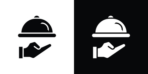 Hand holding tray icon symbol infographics website design, logo, app, UI