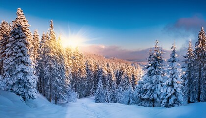 magical winter wonderland a captivating scene of a snow covered forest landscape