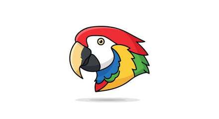 Fototapeta premium Vibrant Parrot Head Illustration with Simplified Design and Bold Colors Depicting Tropical Bird Iconography for Creative Projects