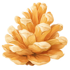 Fototapeta premium Detailed Watercolor Painting of a Golden Pine Cone