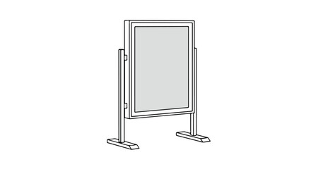 Elevated menu board outline drawing ideal for showcasing daily specials or important announcements at your establishment