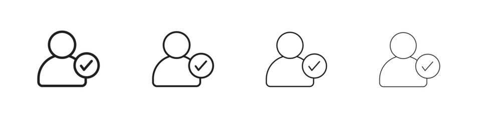 User check icon line design. thin line vector icon set.