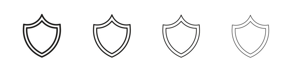 Shield icon line design. thin line vector icon set.