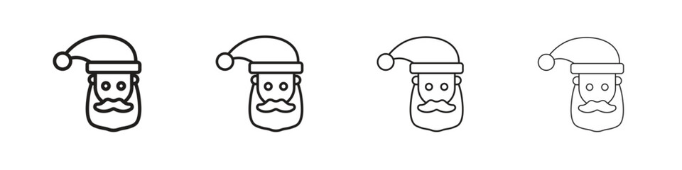 Santa Claus icon line design. thin line vector icon set.