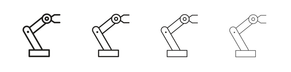 Robot arm icon line design. thin line vector icon set.