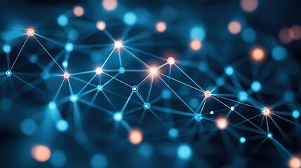 Fototapeta premium Digital Network Background with Connected Dots and Lines