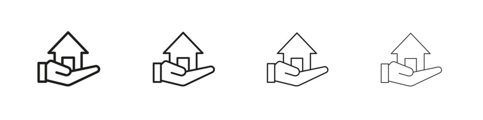 Real estate icon line design. thin line vector icon set.