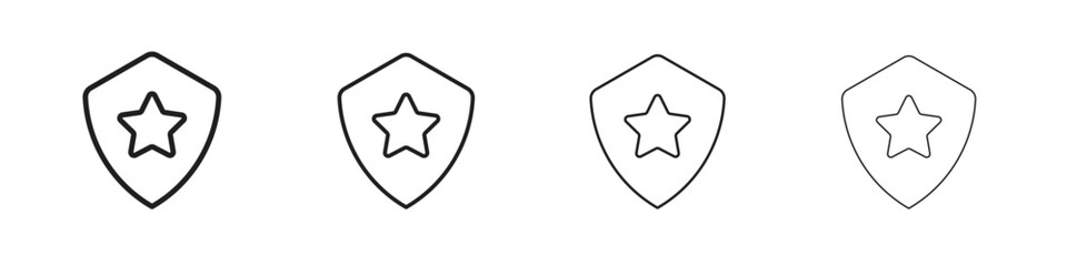 Police badge icon line design. thin line vector icon set.