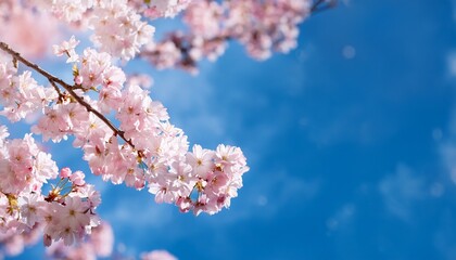 delicate cherry blossoms against a azure sky spring bloom floral beauty tranquil serene dream
