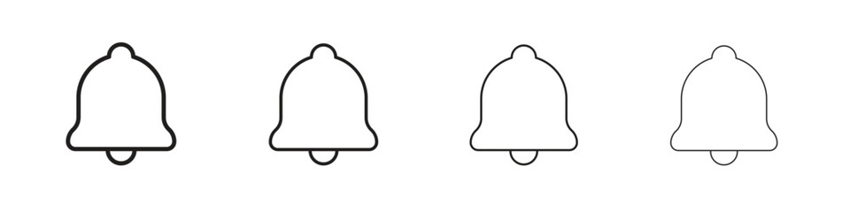 Notification icon line design. thin line vector icon set.