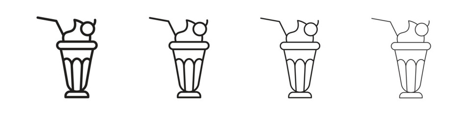 Milkshake icon line design. thin line vector icon set.