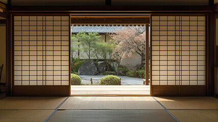 日本庭園の見える和室