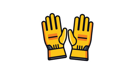 Obraz premium Illustration of Protective Work Gloves in Bright Yellow Color and Dark Gray accents Depicting Safety Gear Essential for various tasks and industries