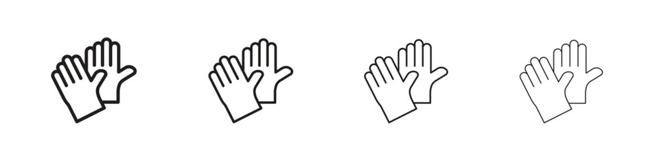 Glove icon line design. thin line vector icon set.