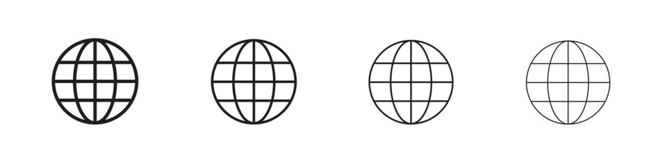 Globe icon line design. thin line vector icon set.