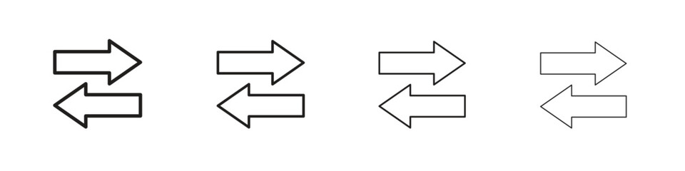 Fototapeta premium Exchange icon line design. thin line vector icon set.