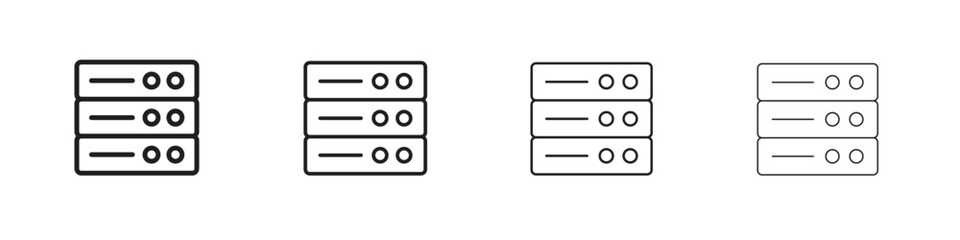 Database icon line design. thin line vector icon set.