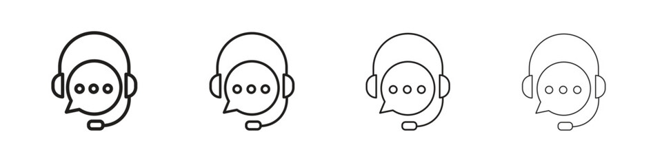 Customer service icon line design. thin line vector icon set.