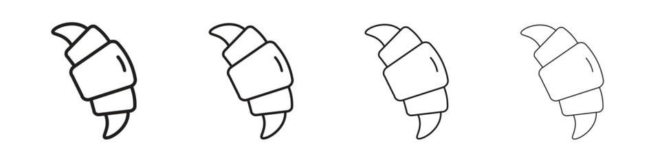 Croissant icon line design. thin line vector icon set.