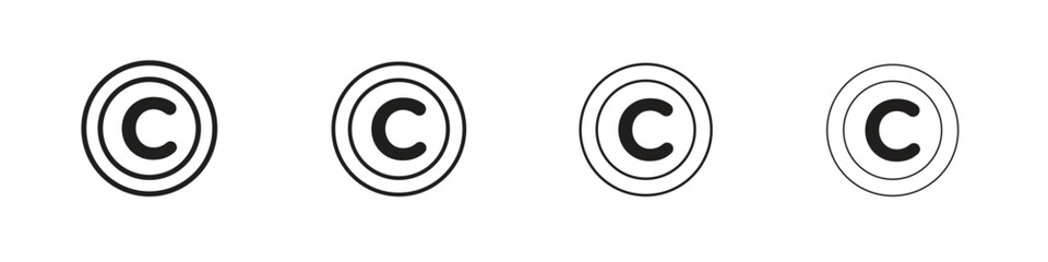 Copyright icon line design. thin line vector icon set.