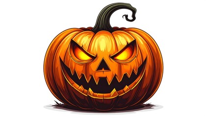 Halloween pumpkin with a menacing grin