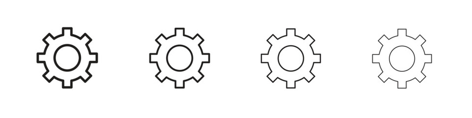 Cogwheel icon line design. thin line vector icon set.