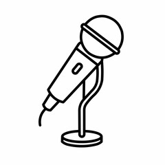 Microphone on stand icon
