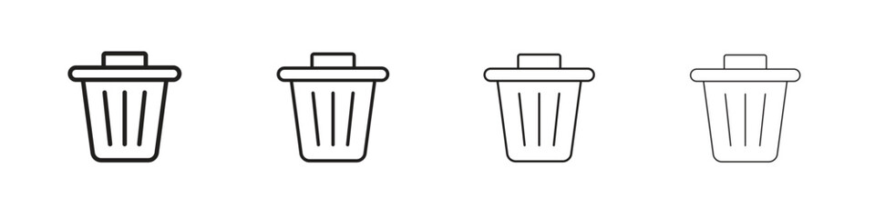 Bin icon line design. thin line vector icon set.